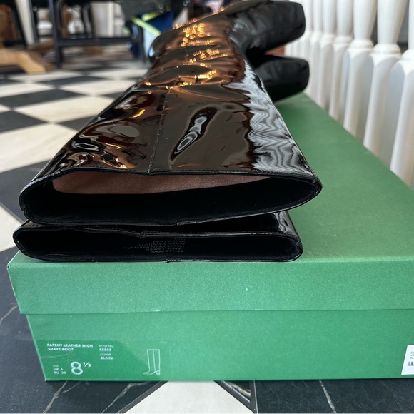 J. Crew Knee High, Round-toe Black Patent Leather Boots, Sz 8.5, NWT! - Picture 10 of 10